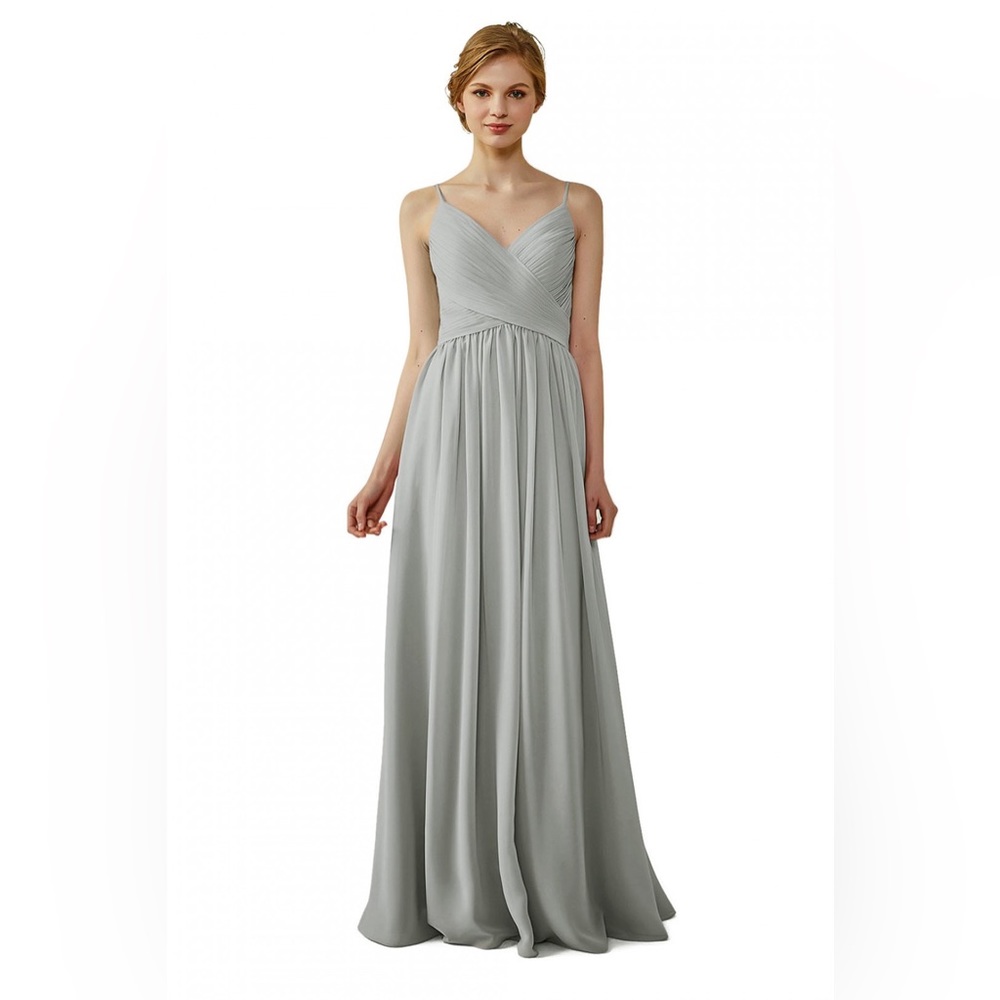 Wednova Spaghetti straps pleated low V back Bridesmaid Dress